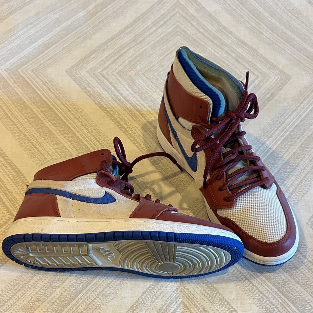Nike Air Jordan 1 Sail Redstone Hyper Royal High-Top Sneakers Size 8.5